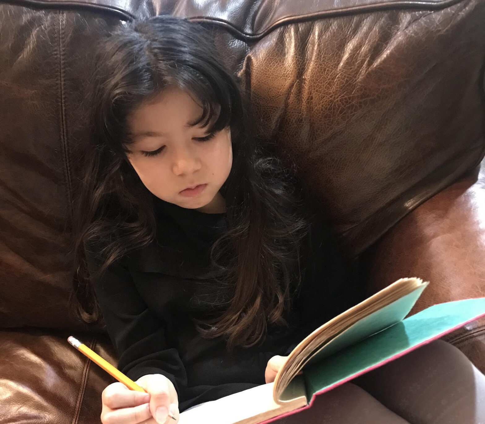 A Little Girl Writing